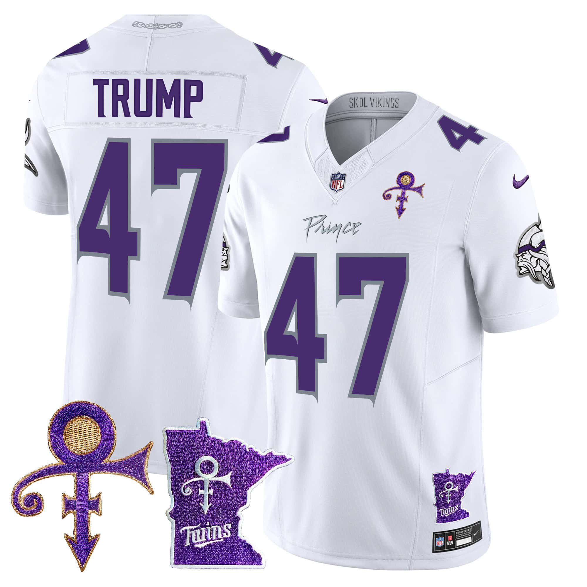 Men Minnesota Vikings #47 Trump White 2024 Nike Prince Vapor Limited NFL Jersey->indianapolis colts->NFL Jersey
